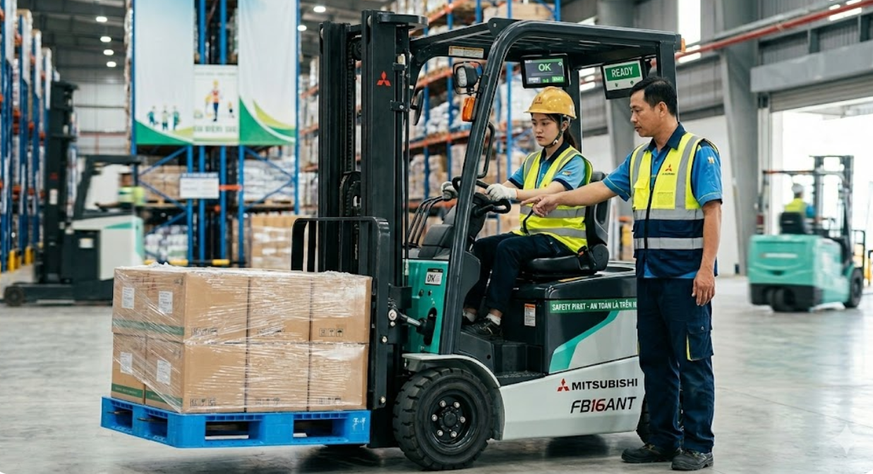 hướng dẫn lái xe nâng điện chi tiết nhất 2026